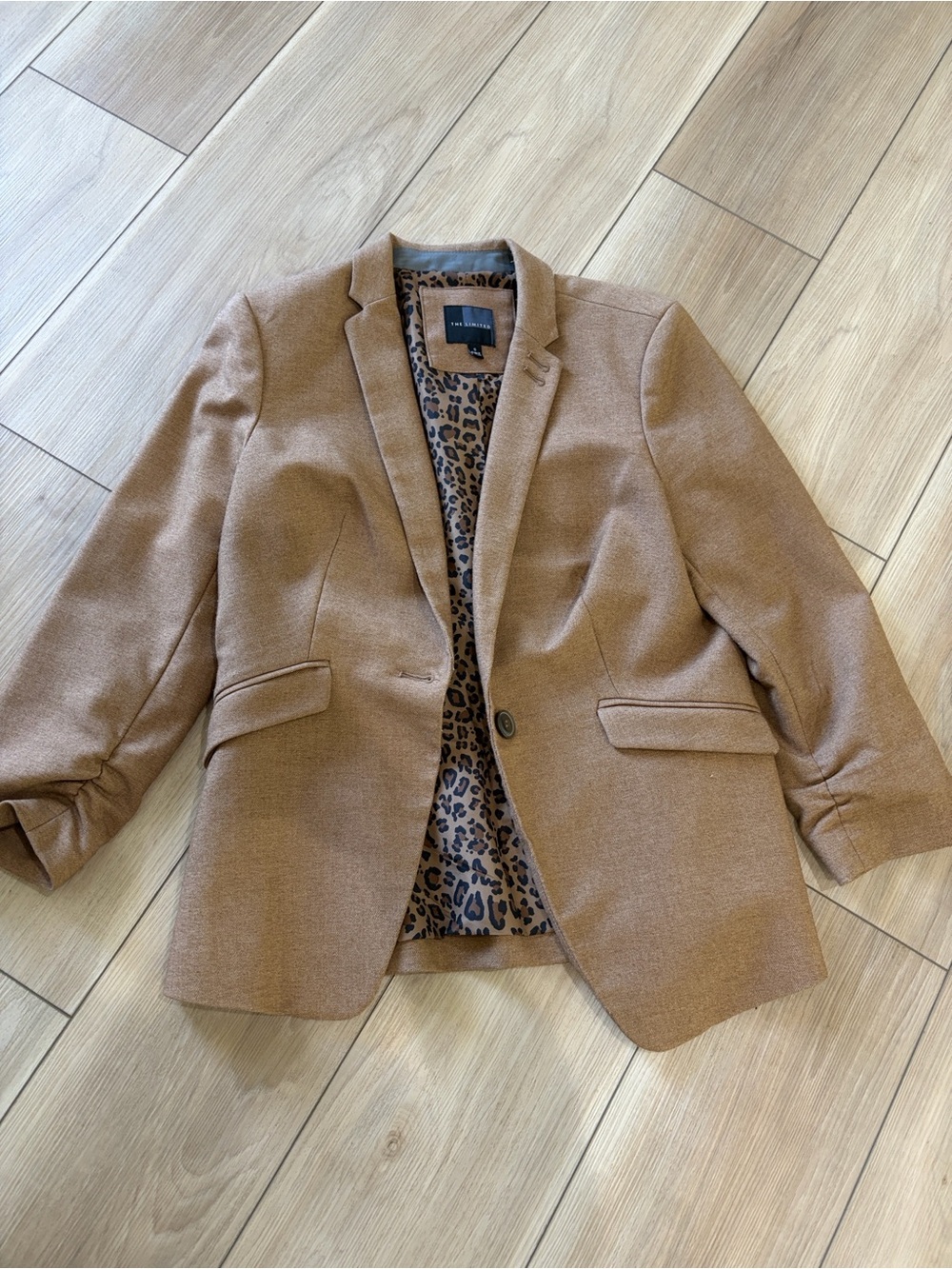 The Limited Camel/Tan Women's Blazer with Leopard Lining